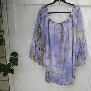 Boho Indigo Thread Company Purple and Brown Top XL